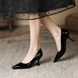 2025 7955-9 Sexy patent leather  high heels for women 2025 spring new pointed thin heels solid color high heels for women