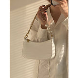 NAMCOVERSE 2025 Internet celebrities ins new armpit bag gentle chain beaded shoulder bag women's fashion fashion brand crocodile baguette bag