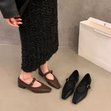 2025 Niche thick heel retro splicing black commuter single shoes women's shoes popular new spring and autumn  Mary Jane shoes