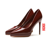 2025 1088A pointed thin heels high heels women's sexy temperament waterproof table single shoes women's feet are not tired, solid color super high heels