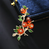 2025 Chinese wind persimmon ruyi brooch female personality creative design temperament corsage suit coat glazed pin accessories
