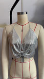 2025 L4968Y  hot-selling vest fashion rhinestone inlaid diamond cloth sexy splicing chest wrap top upper body small vest