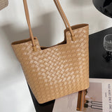 NAMCOVERSE 2025Cowhide bag woven women's summer ins wind large capacity leather shoulder women's bag underarm advanced sense commuter tote bag