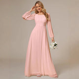 2025 popular autumn and winter new  bridesmaid clothes 2025 Popular trade long dresses sexy and elegant chiffon evening dresses
