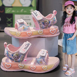 NAMCOVERSE  Girls' Sandals Soft Bottom Children's Princess Shoes Summer New Internet Celebrity Beach Shoes Cute Non-Slip Girls' Casual Shoes