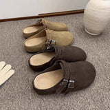2025 Platform Birkenstocks women's 2025 spring new one-pedal bag head half slippers versatile lazy slippers outer wear