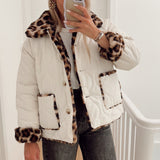 NAMCOVERSE 2025 Double-sided leopard print splicing cotton clothes,  New leopard print, n retro casual comfortable loose jacket