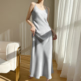 High-Grade Silk Sling Dress Women's Summer Inner Strap Dress Satin Acetate Fashion  Style Temperament Long Dress