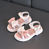 NAMCOVERSE  Girls' Sandals Summer New Soft Soled Princess Shoes Fashionable Stylish Little Girls' Shoes Open Toe Bow Girls' Shoes