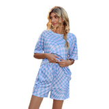 NAMCOVERSE Real new products 2025 New summer casual plaid printing crew neck top wish loungewear pajamas set