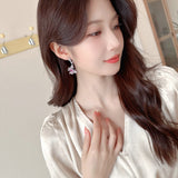 2025 fashion sweet butterfly earrings women's s925 silver needle elegant super fairy high-end zircon exquisite ear jewelry