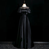2025 black evening dress  new high-end light luxury niche banquet host art examination temperament celebrity dress