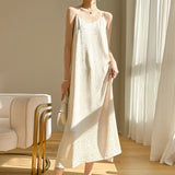 Silk 2024 Spring/Summer Women's New Loose V-neck Jacquard Inner Wear Dress Sexy Socialite Suspender Dress