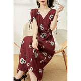 2025 Wrapped new Chinese silk dress high-end mulberry silk skirt  summer national style women's new cheongsam