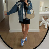 NAMCOVERSE 2025 Long-sleeved printed pocket cotton jacket popular  New autumn and winter women's single-breasted commuter warm jacket