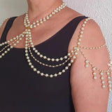 L4789Y 2025 New hot-selling pearl chain sexy neck chain handmade size pearl chain neck shoulder chain