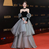 Annual meeting evening dress female design sense performance temperament celebrity 2025 new art test banquet stunning catwalk dress