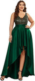 2025 Popular trade evening dress popular autumn and winter new V-neck A-shaped party dress front short and rear long dress