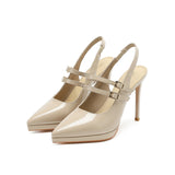 2025 1088G one-word bag head rear empty high-heeled sandals women's 2025 women's summer new pointed thin heel waterproof table high heels
