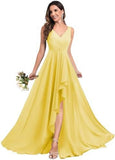 2025 2025 evening dresses fashionable new bridesmaid dresses with split ends long A-shaped pleated chiffon formal dresses