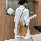 NAMCOVERSE 2025Leather women's bags, niche portable vegetable basket bags, cowhide bucket bags, high-end fashion trend single shoulder messenger bags