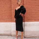 European and American Style New New Hot Trade Summer Women's Long Sleeve off-Shoulder Sexy Backless Slim Fit Dress Women