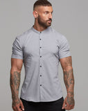 NAMCOVERSE 2025 Lanting short-sleeved stand-up collar solid color shirt