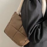 NAMCOVERSE 2025 Di Lizheba has the same down bag  new niche design girl checkered PU soft leather underarm bag tote bag