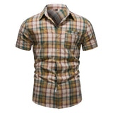 NAMCOVERSE 2025 popular new  cotton shirt plaid casual short-sleeved beach shirt men's short-sleeved Popularan size