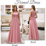 2025 's new women's sleeveless neck floral lace formal dress cocktail dress bridesmaid dress women