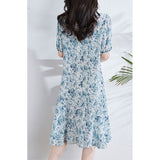 2025 Chinese style printed cheongsam silk dress  summer new temperament thin mulberry silk medium and long dress children