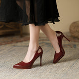 2025 1088A pointed thin heels high heels women's sexy temperament waterproof table single shoes women's feet are not tired, solid color super high heels