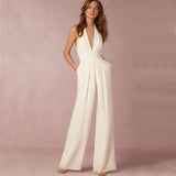 New European and American Women's Clothing Banquet Dress Jumpsuit  Independent Station Popular Sexy Halter Women's Trousers