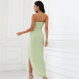 2025 New  summer new suspender tube top dress women's fashion sexy backless high split dress