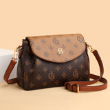 2025 Bag Autumn Women's popular Fashion Retro Printed Shoulder Bag Contrast Color Popular Temperament Mom Bag Large Capacity Women's Bag