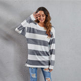 NAMCOVERSE Spring and summer new products   2025 crew neck multi-color striped sweater long-sleeved plush pullover T-shirt casual, women