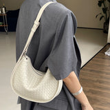 NAMCOVERSE 2025popular New new crescent cowhide women's bag woven bag, fashionable and casual leather one-shoulder crossbody armpit bag