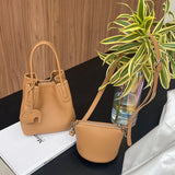 NAMCOVERSE 2025Leather women's bags, niche portable vegetable basket bags, cowhide bucket bags, high-end fashion trend single shoulder messenger bags
