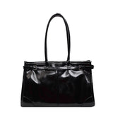 2025 Shoulder bag autumn new fashionable large-capacity tote bag retro lacquer premium shoulder bag casual women's bag