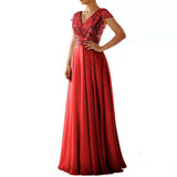 NAMCOVERSE Summer New Foreign Trade Dress Wish  New V-neck Sequins Chiffon Stitching Evening Long Dress