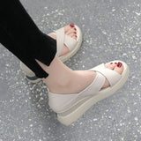 namcoverse  Women's Wedge Sandals 2022 Summer New High Heel Open Toe Fairy Style Pumps Platform Platform Cross Women's Shoes Wholesale