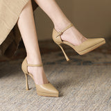 2025 1166-7A high heels women's 2025 new pointed waterproof table single shoes hollow 10.5CM stiletto women's shoes