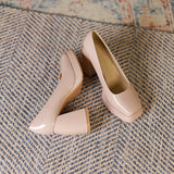2025 8399-1 High heels women's 2025 autumn new waterproof table Mary Jane shoes thick heel square head shallow mouth single shoes women