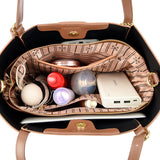 2025 Bag Women's popular Autumn Premium Sense Large Capacity Tote Bag Contrasting Color Niche Temperament Shoulder Bag Practical Commuter Bag