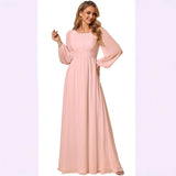 2025 popular autumn and winter new  bridesmaid clothes 2025 Popular trade long dresses sexy and elegant chiffon evening dresses
