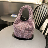 NAMCOVERSE New Cross-Border Hot Sale King Full Diamond Bag Diamond Bucket Bag Rhinestone Chain Bag Portable Messenger Bag