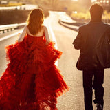 2025 Location travel photography photo theme trailing wedding dress 2025 new street photography couple photography clothing studio color dress