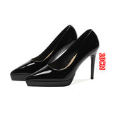 2025 1088A pointed thin heels high heels women's sexy temperament waterproof table single shoes women's feet are not tired, solid color super high heels