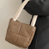 NAMCOVERSE 2025 Di Lizheba has the same down bag  new niche design girl checkered PU soft leather underarm bag tote bag