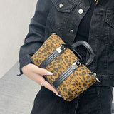 2025 Crossbody bag Korean version retro leopard print bag women's autumn and winter high-end fashion temperament handbag new versatile women's bag